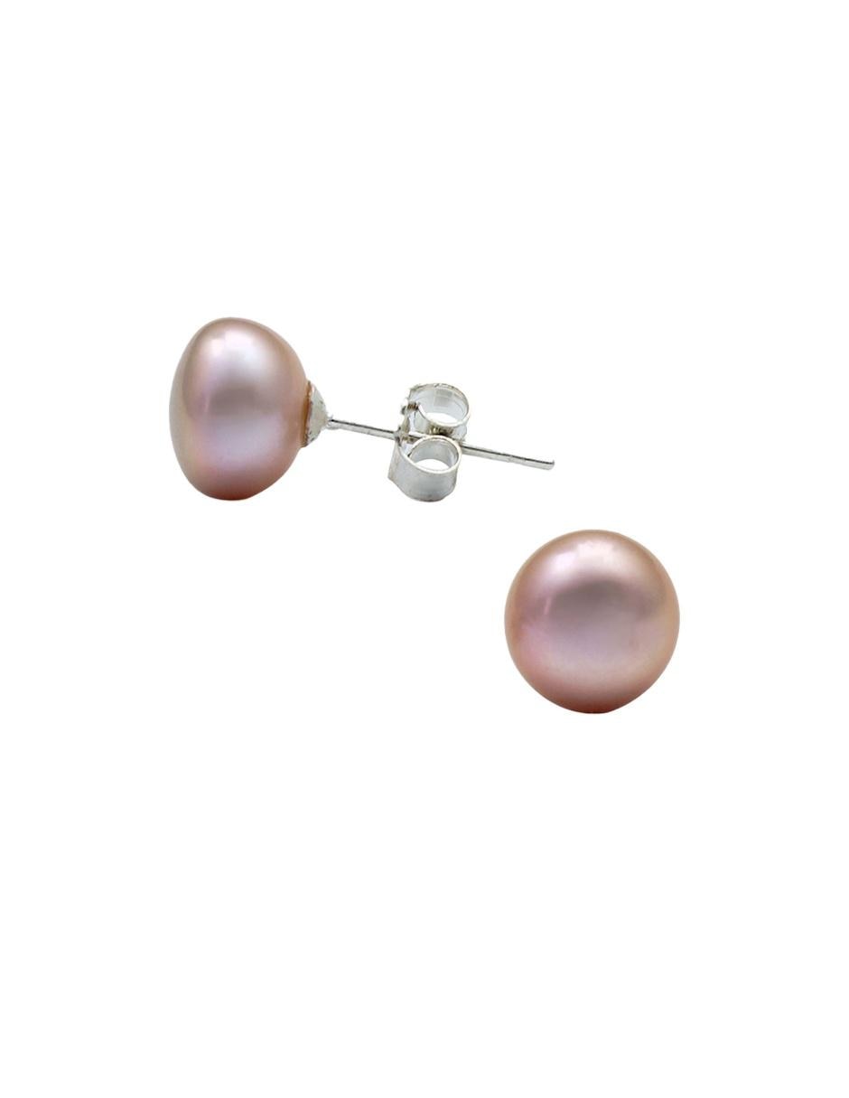 Aretes con acabado brillante perla