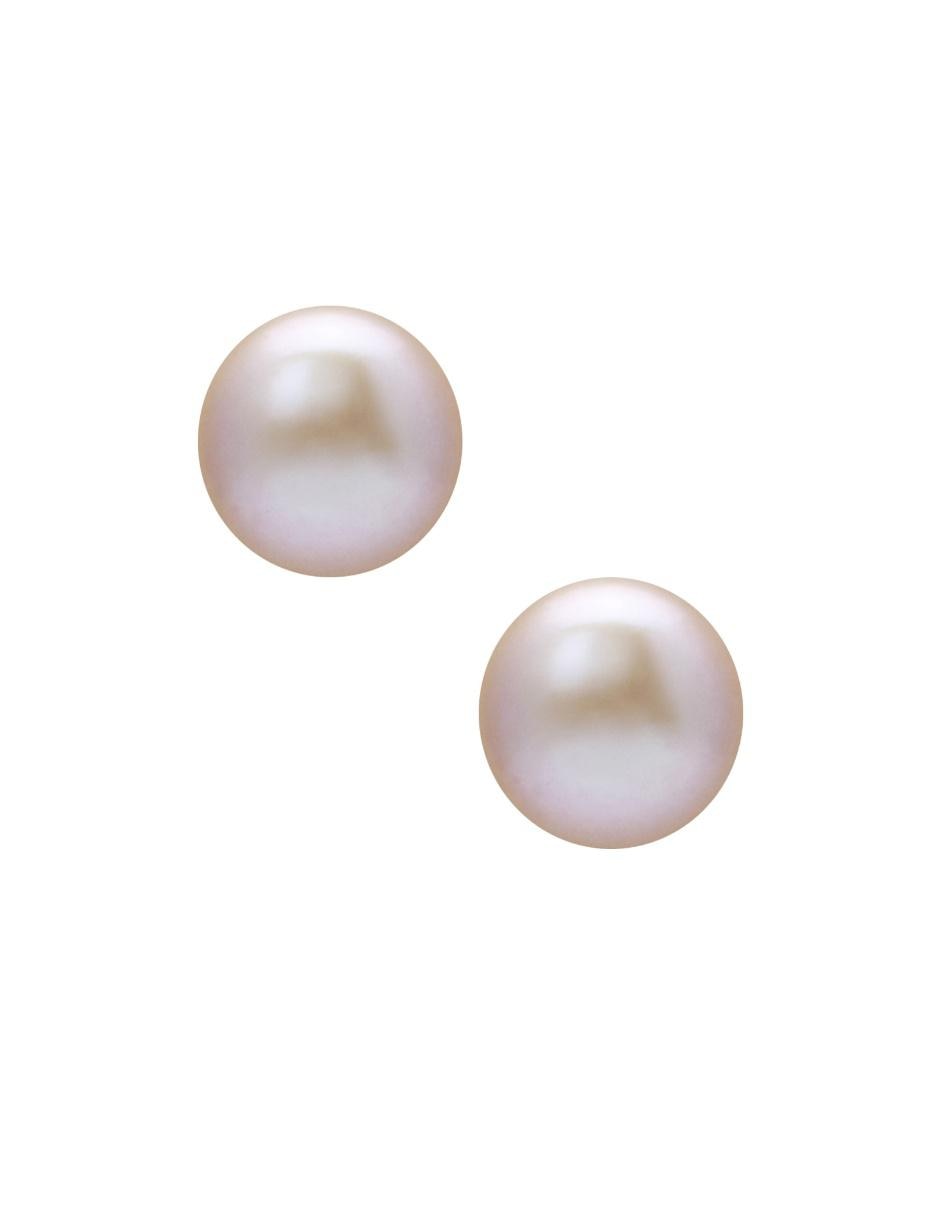 Aretes con acabado brillante perla