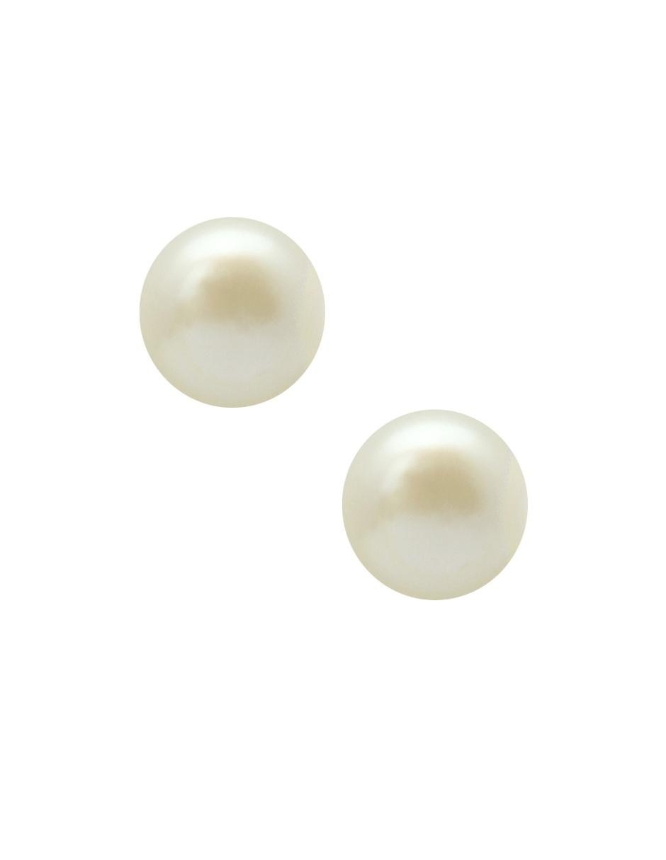 Aretes con acabado brillante perla