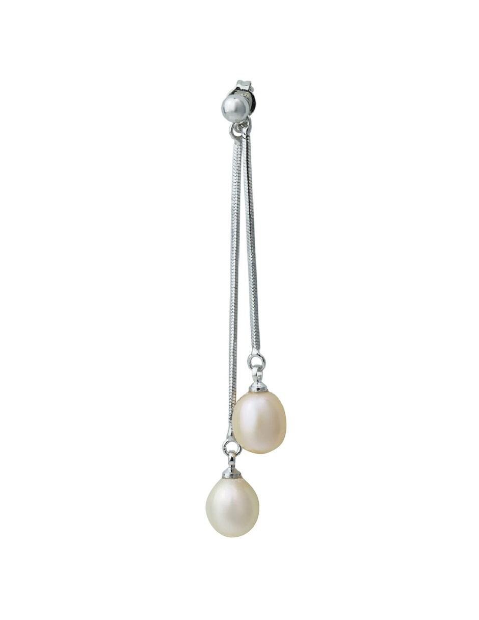 Aretes de gota con acabado brillante perla 2