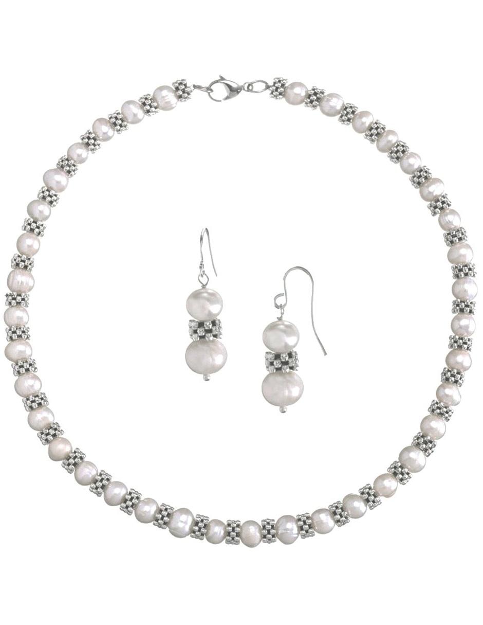 Aretes y collar perla Aretes y collar perla