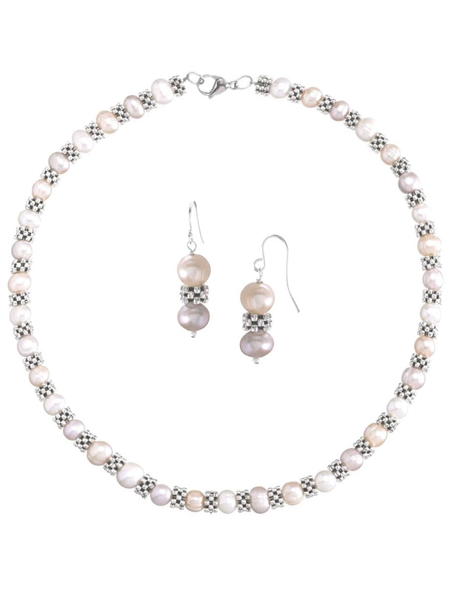 Aretes y collar perla Aretes y collar perla