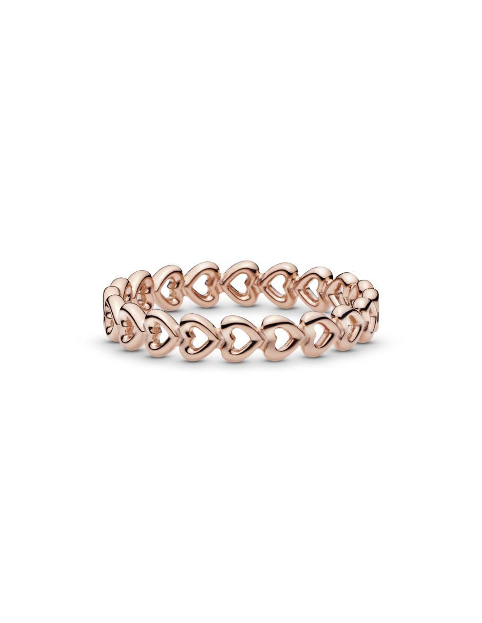 Anillo de corazón de plata P 925 con acabado baño de oro rosa