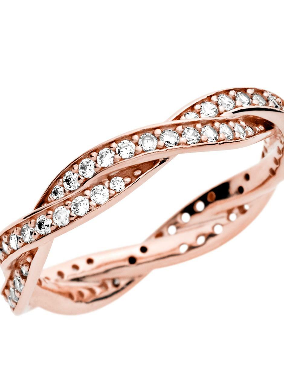 Anillo Timeless de plata P 925 zirconia cúbica con acabado baño de oro rosa 4