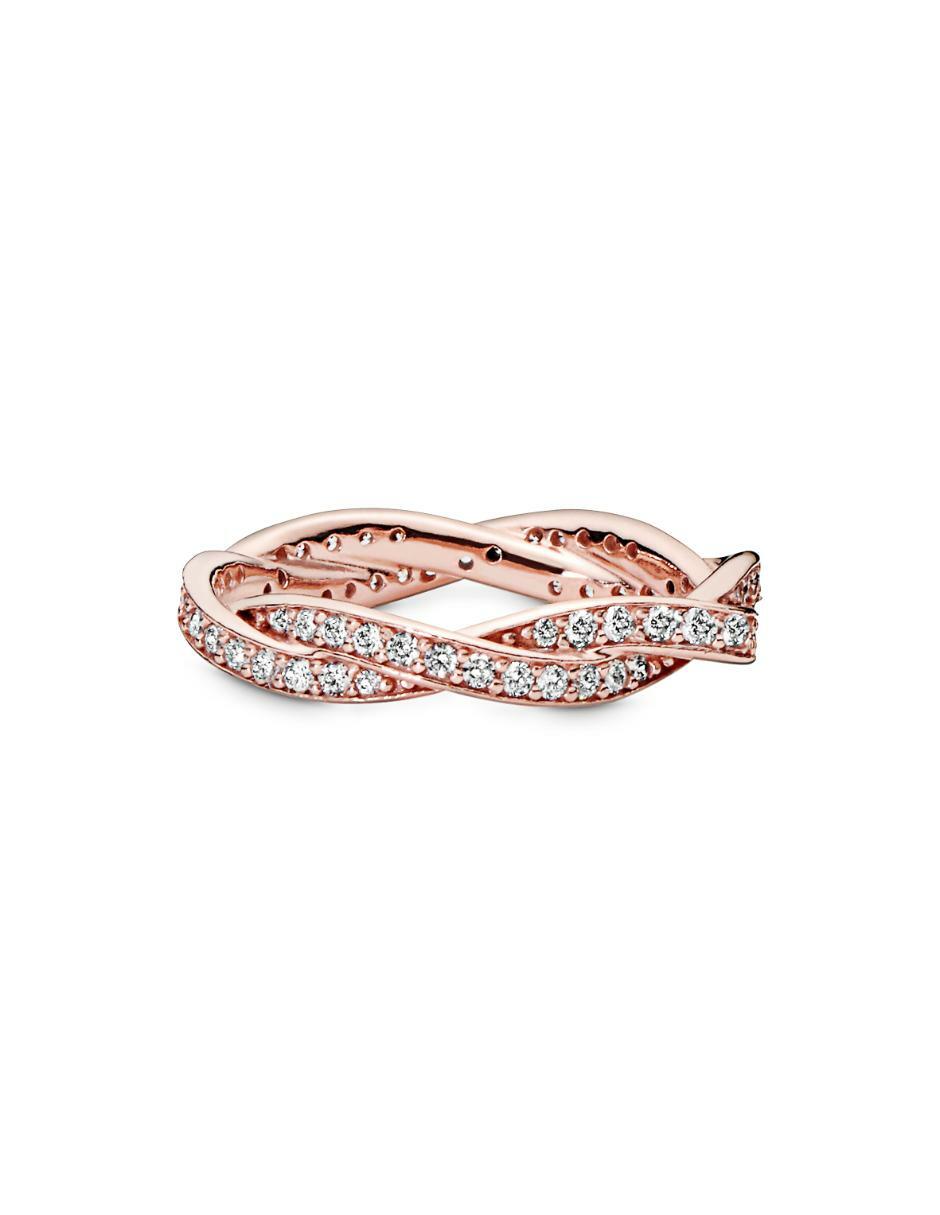 Anillo Timeless de plata P 925 zirconia cúbica con acabado baño de oro rosa 2