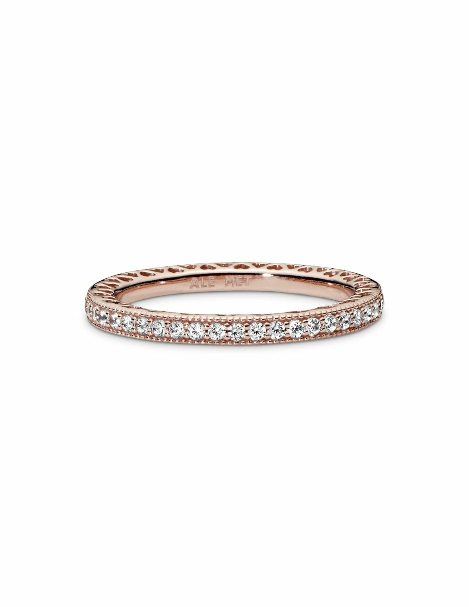 Anillo Signature de plata P 925 zirconia cúbica con acabado baño de oro rosa 3