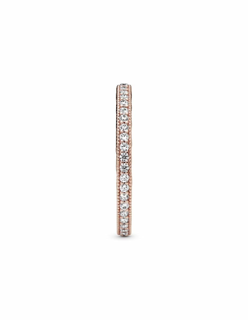 Anillo Signature de plata P 925 zirconia cúbica con acabado baño de oro rosa 2