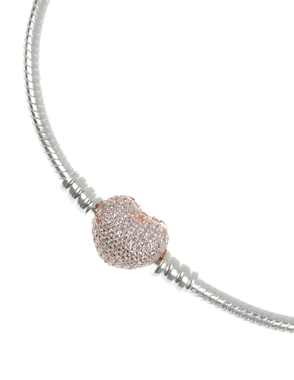 Pulsera con zirconia acabado liso 2