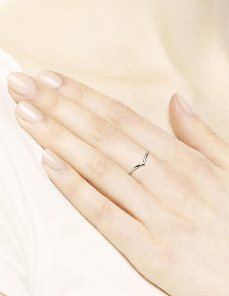 Anillo redondo Timeless de plata brillante 3
