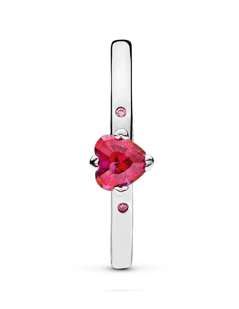 Anillo multi gemas de corazón P 925 de plata zirconia cúbica pavé 5
