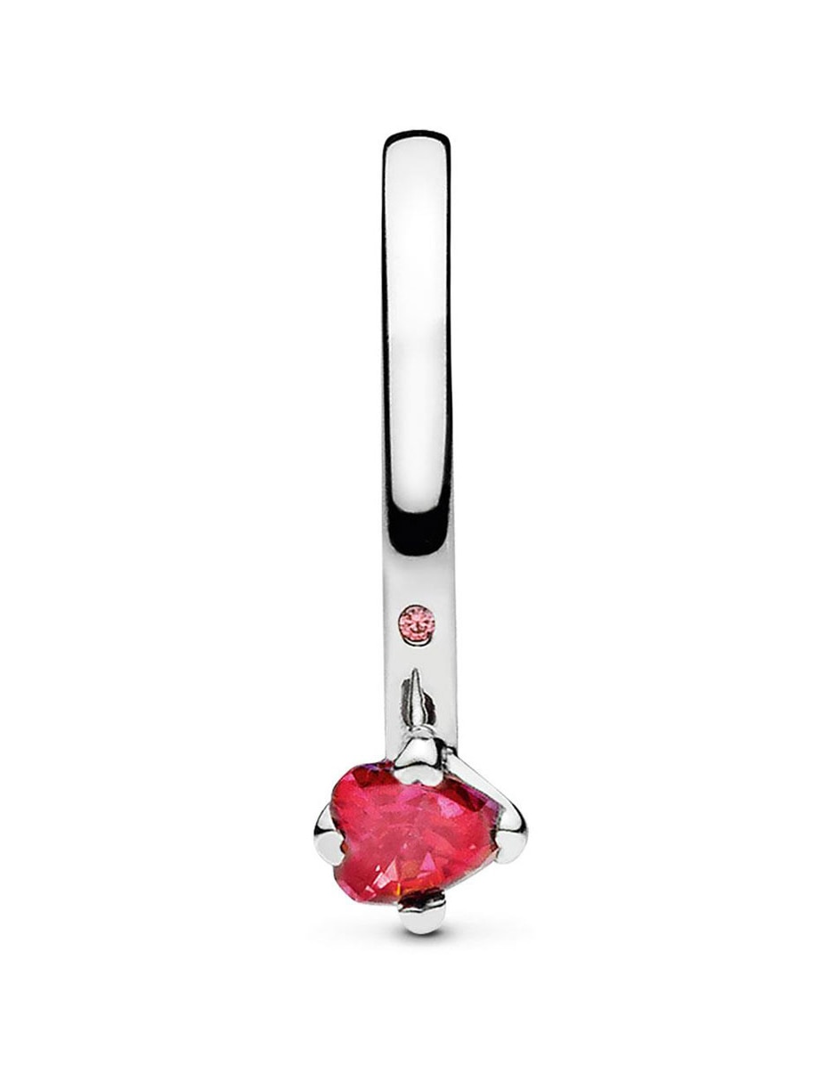 Anillo multi gemas de corazón P 925 de plata zirconia cúbica pavé 4