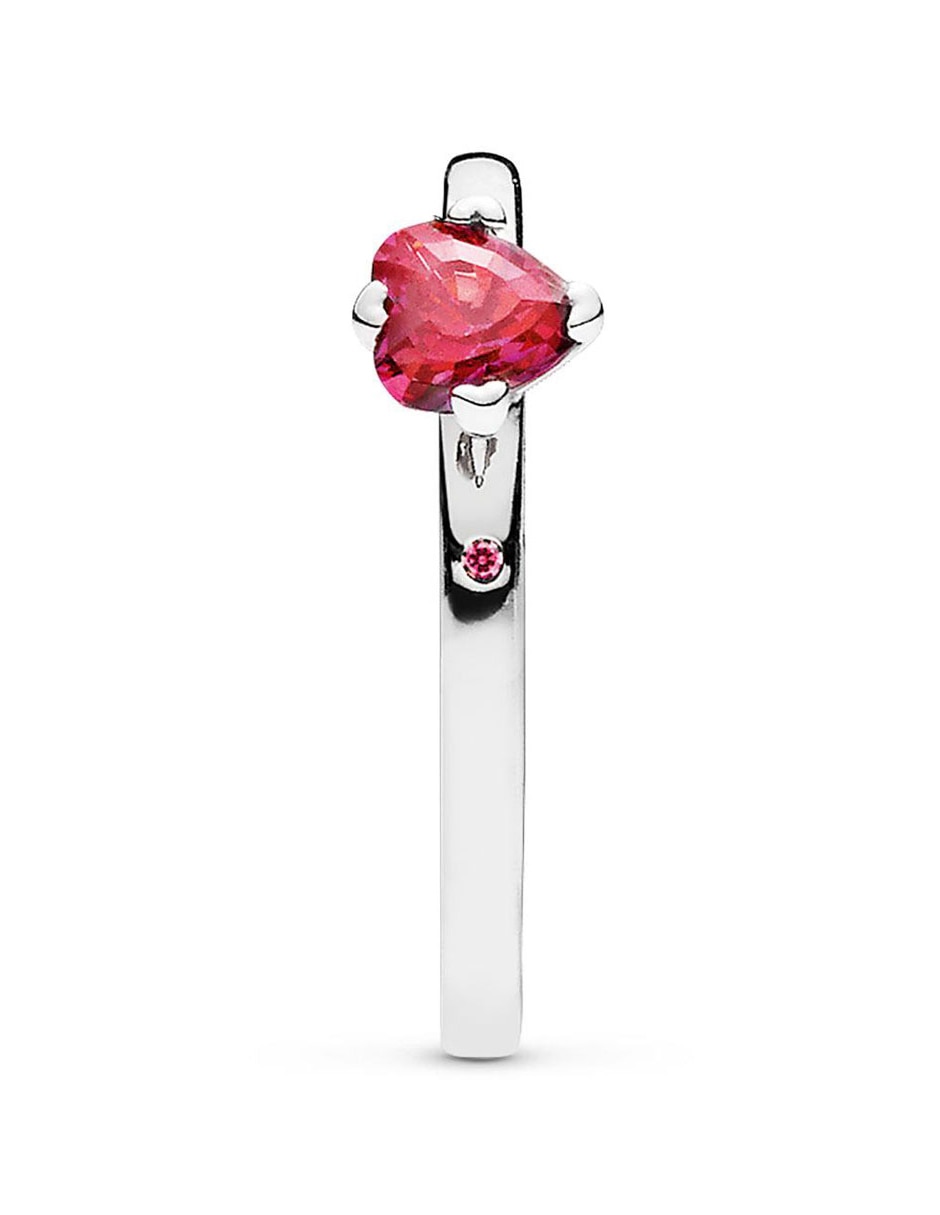 Anillo multi gemas de corazón P 925 de plata zirconia cúbica pavé 3