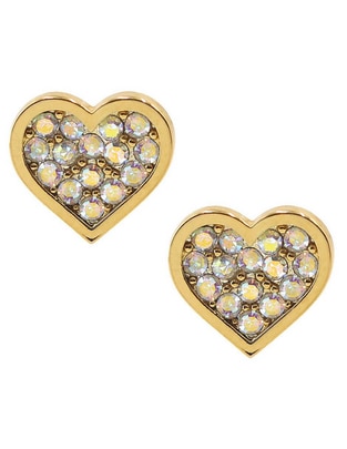 Aretes de corazón con acabado pavé cristal Aretes de corazón con acabado pavé cristal