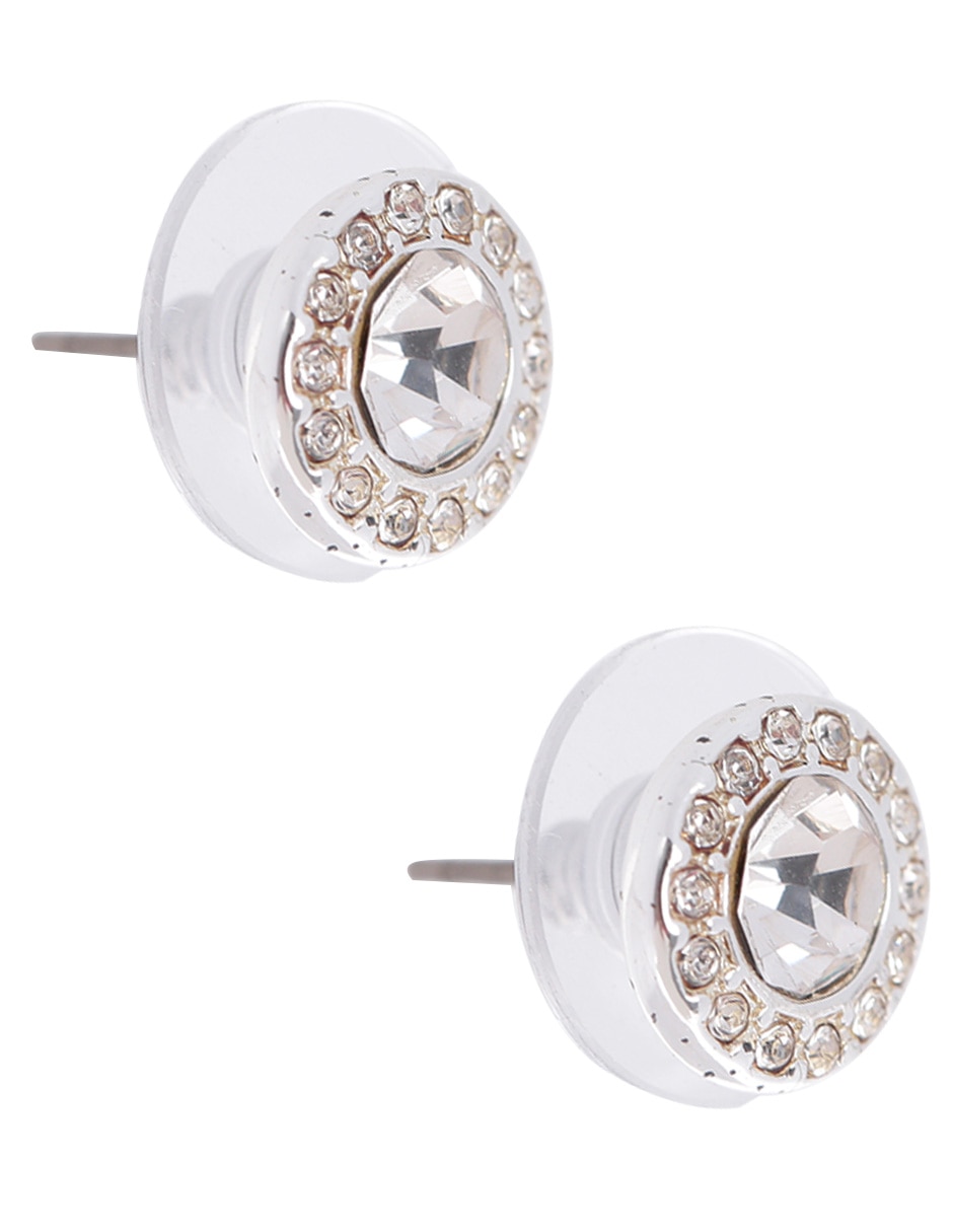Aretes y collar de redonda p 925 cristal 3