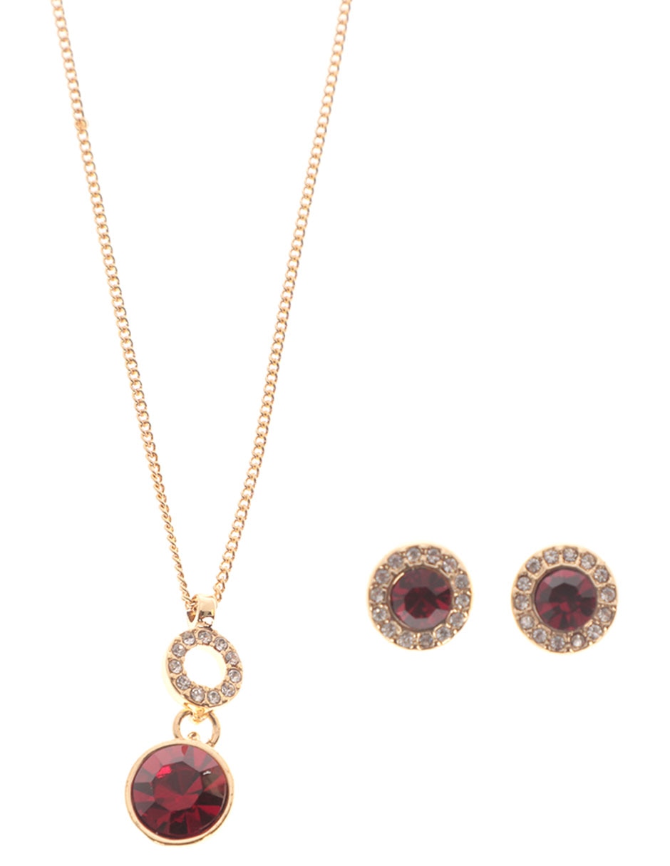 Aretes y collar cristal