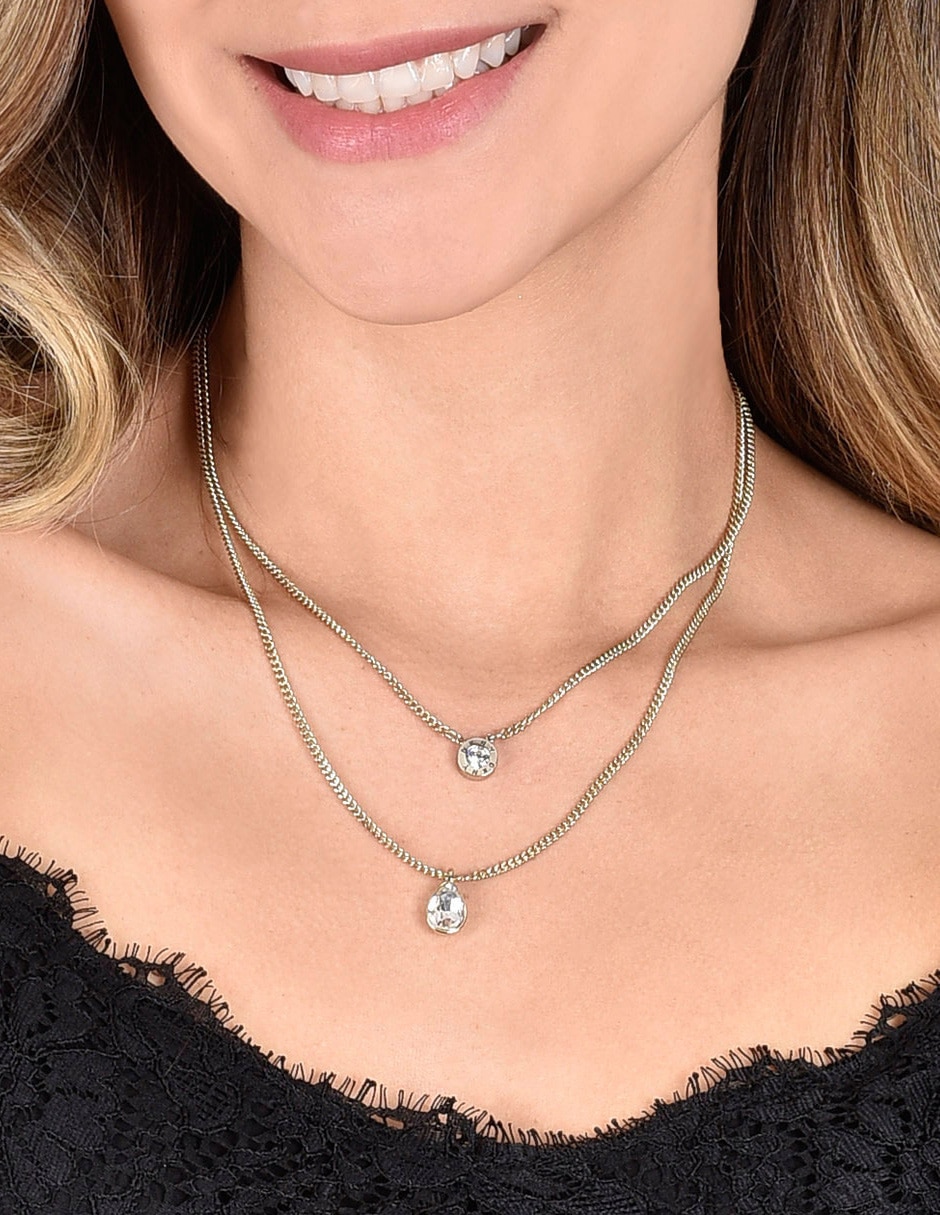 Collar de varios hilos No aplica de (si aplica) Gota Sin familia o colección de Acero Sin kilataje 3