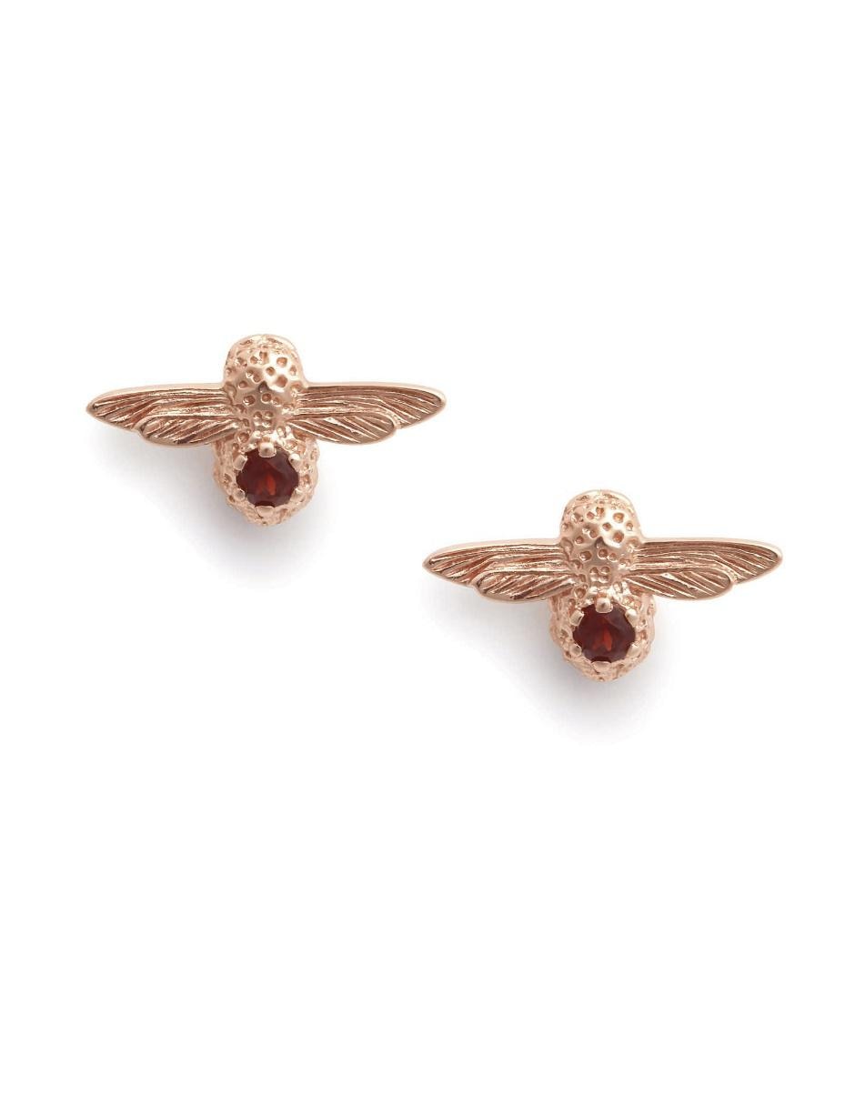 Aretes con acabado baño de oro rosa