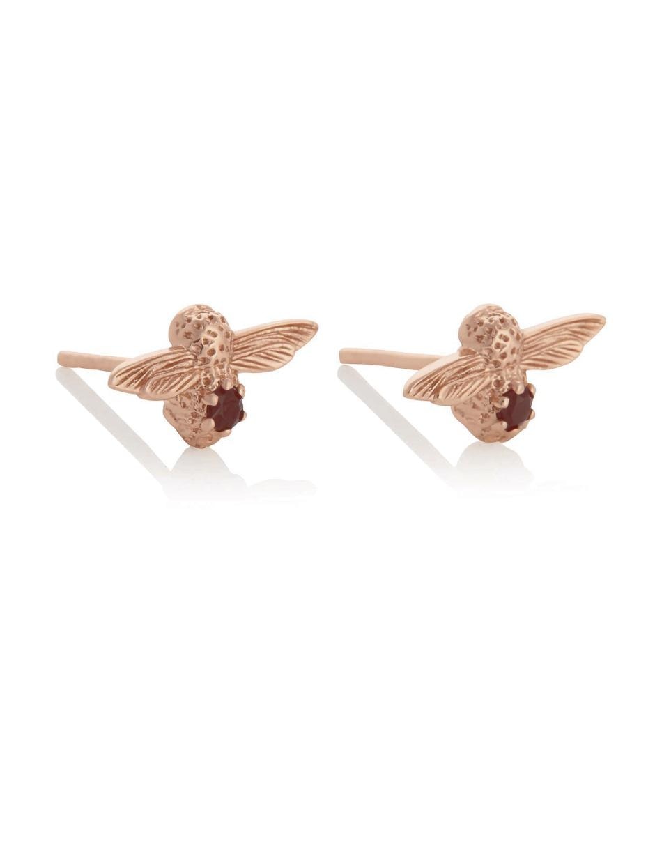 Aretes con acabado baño de oro rosa 2