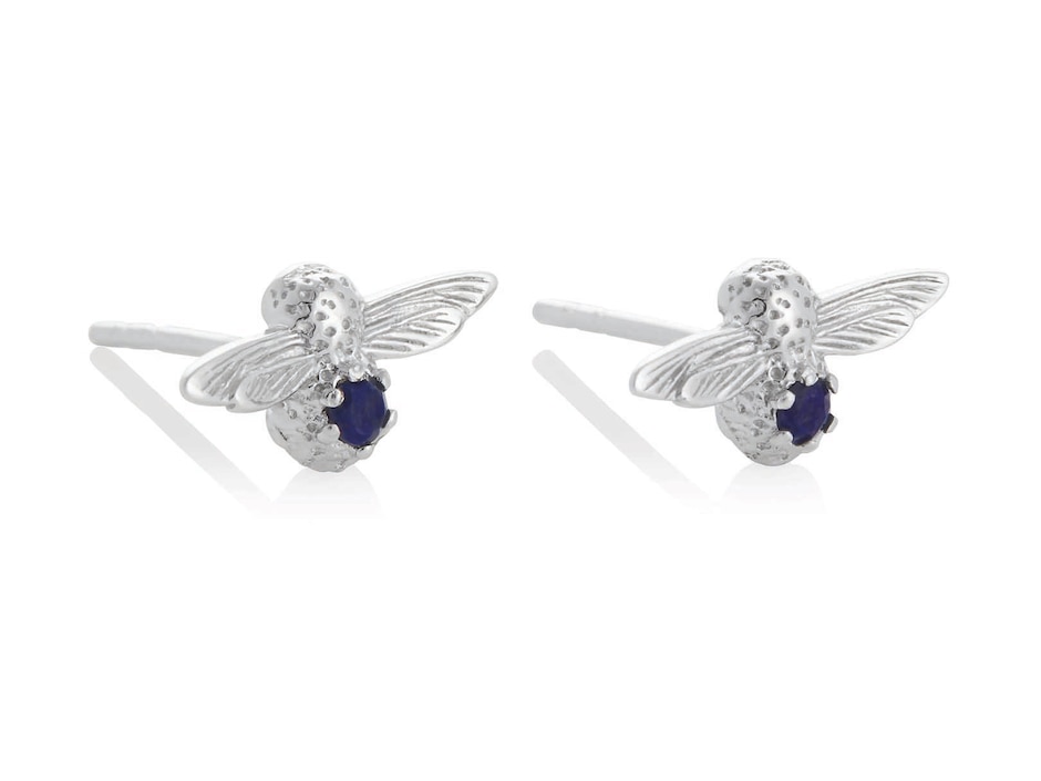 Aretes de abeja con acabado brillante cristal 2