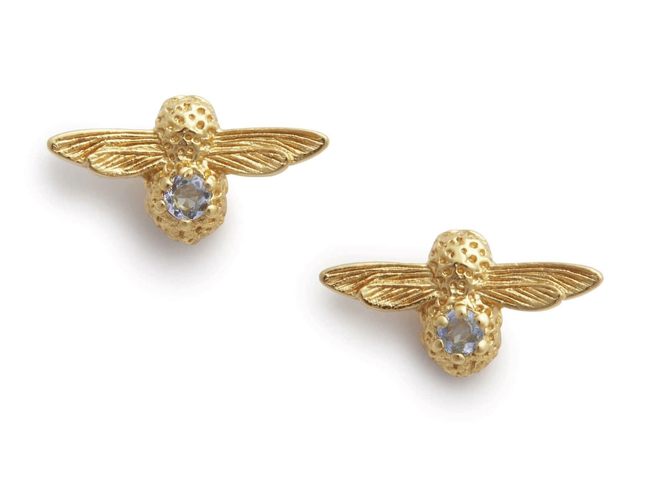 Aretes de abeja con acabado brillante cristal Aretes de abeja con acabado brillante cristal