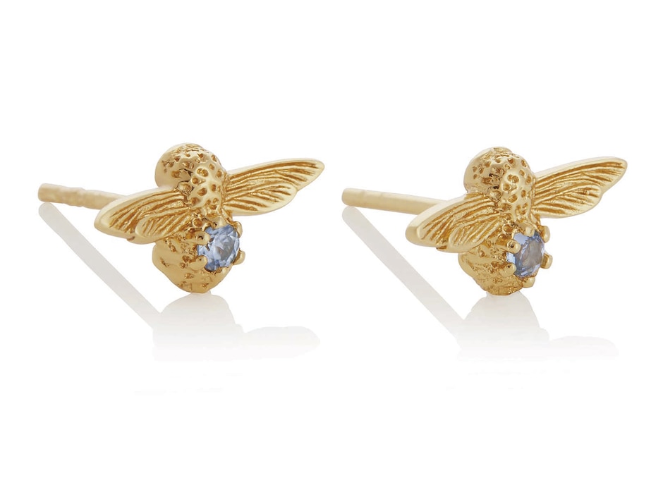 Aretes de abeja con acabado brillante cristal 2