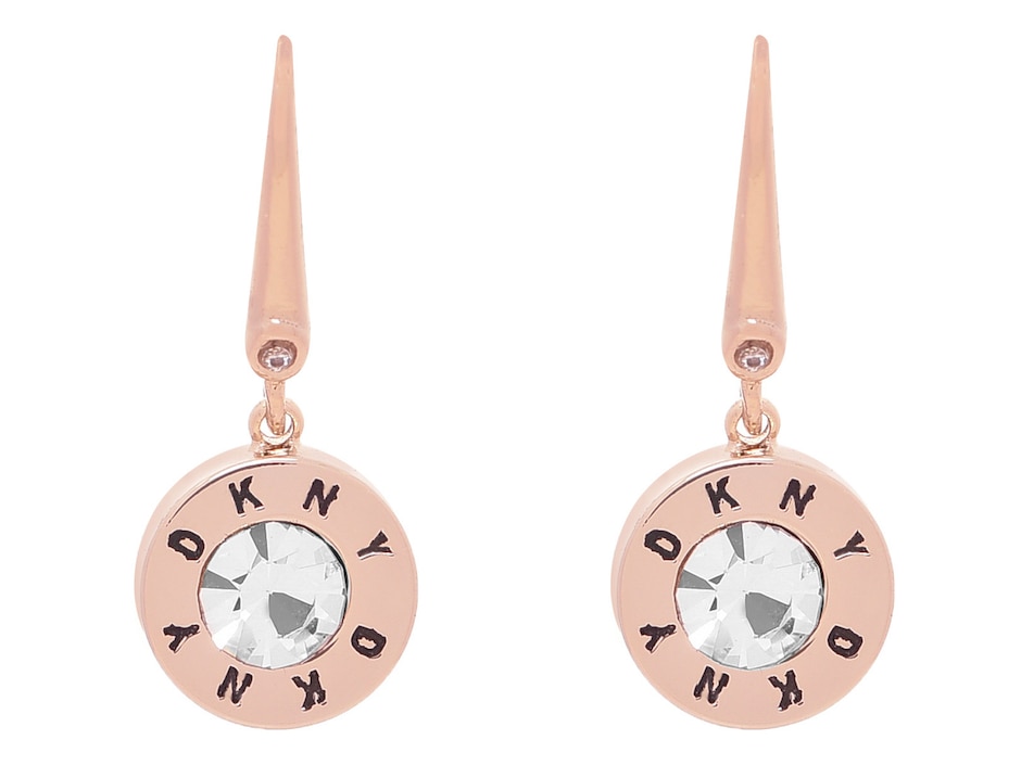 Aretes largos de acero con acabado pavé cristal