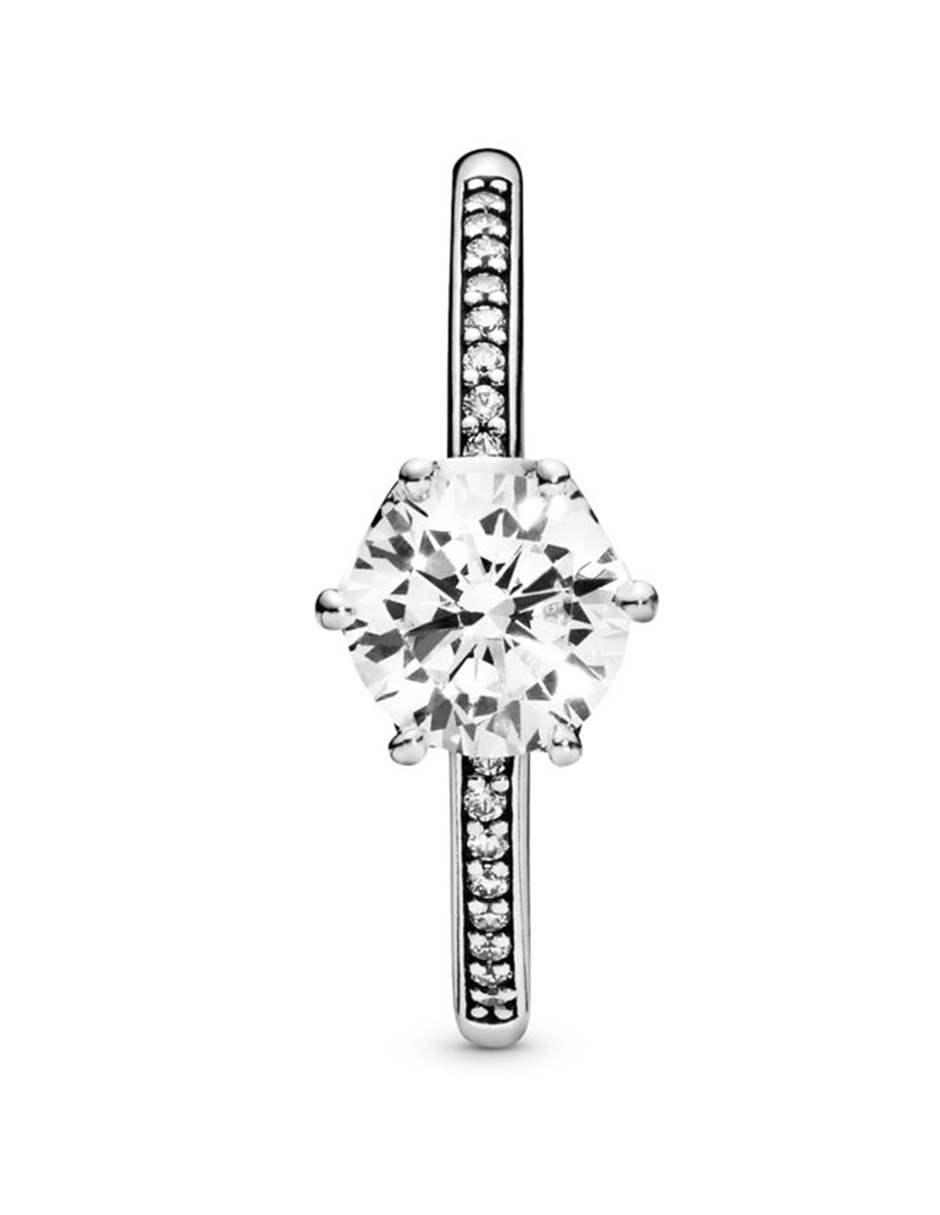 Anillo multi gemas redondo P 925 de plata diamante pavé 5