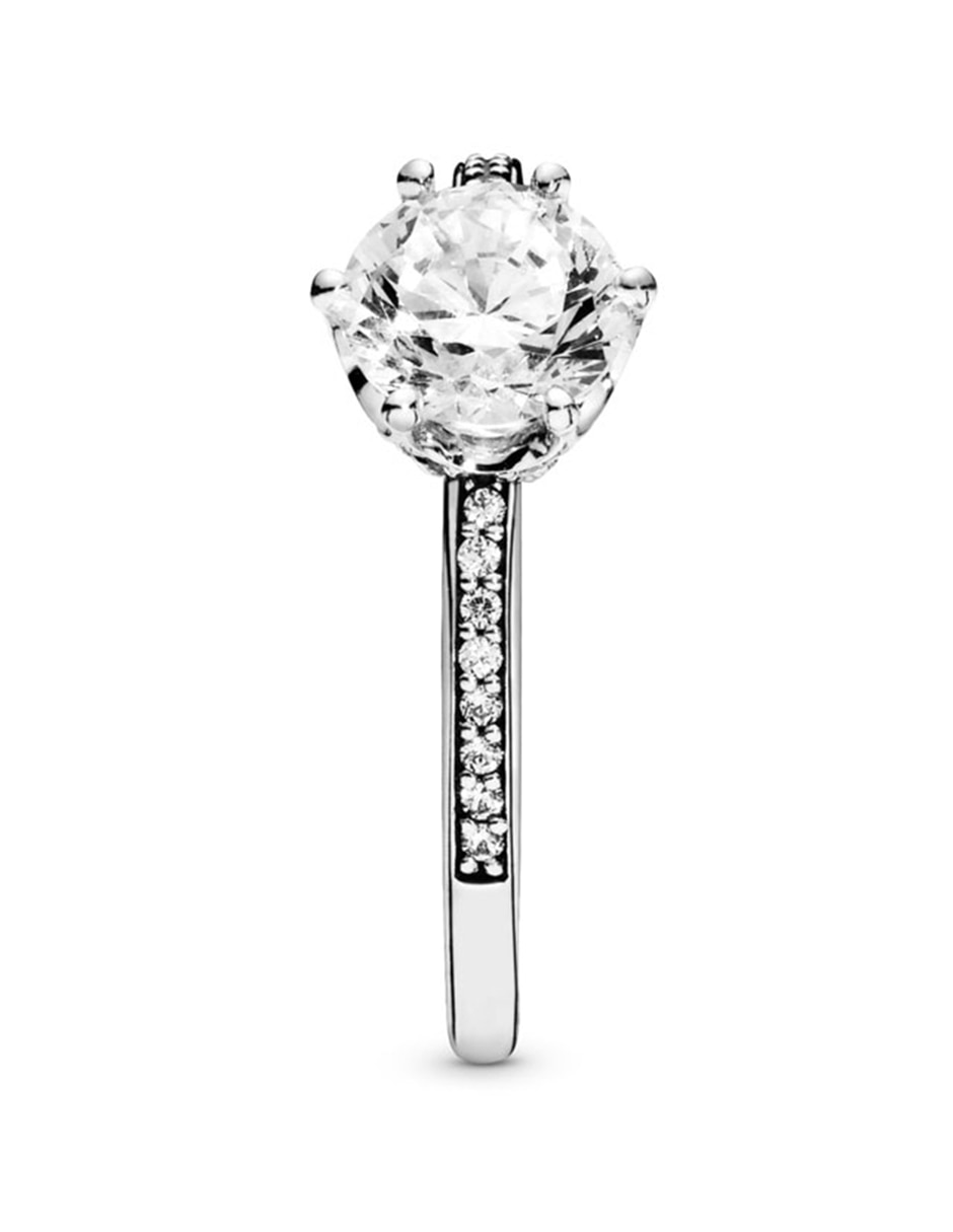 Anillo multi gemas redondo P 925 de plata diamante pavé