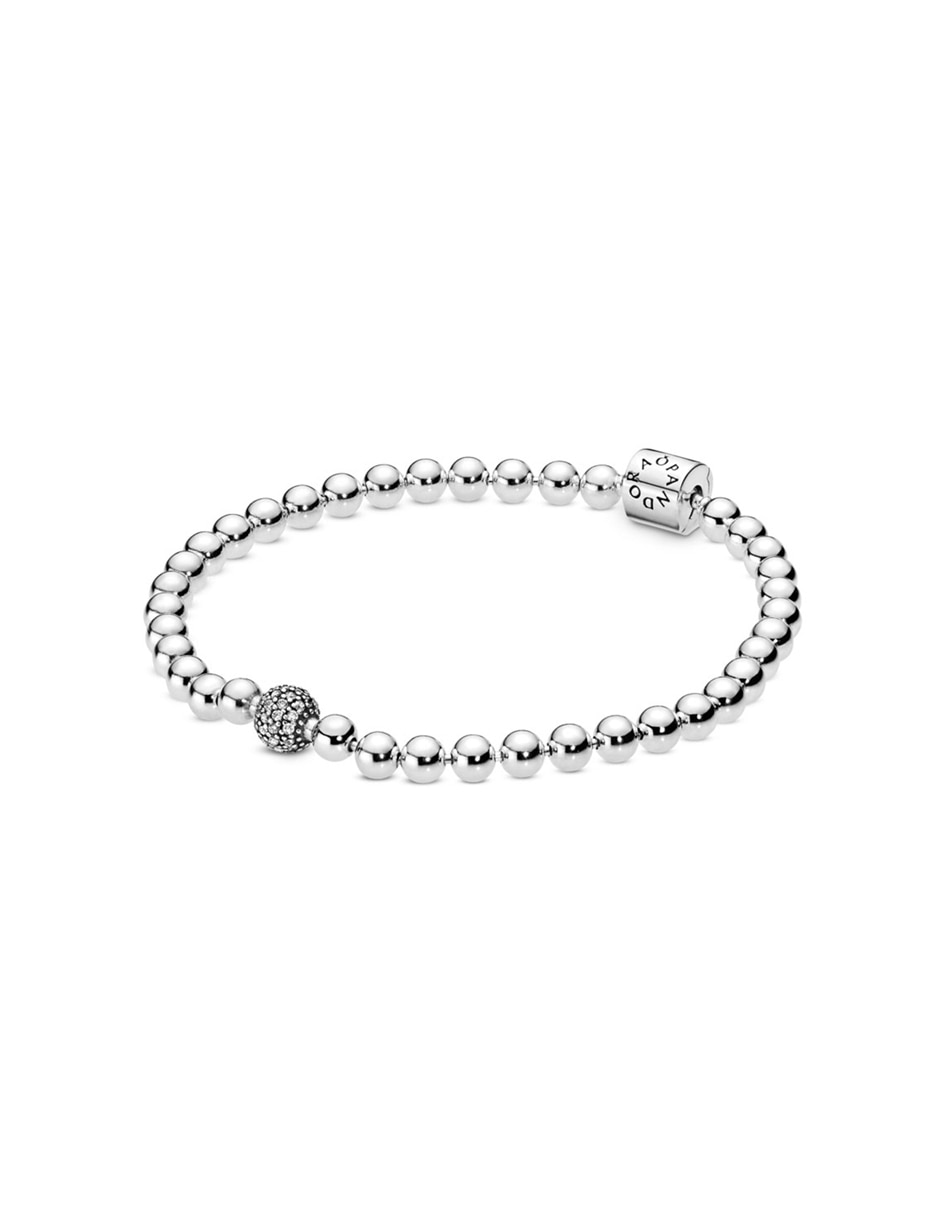 Pulsera de plata acabado pavé