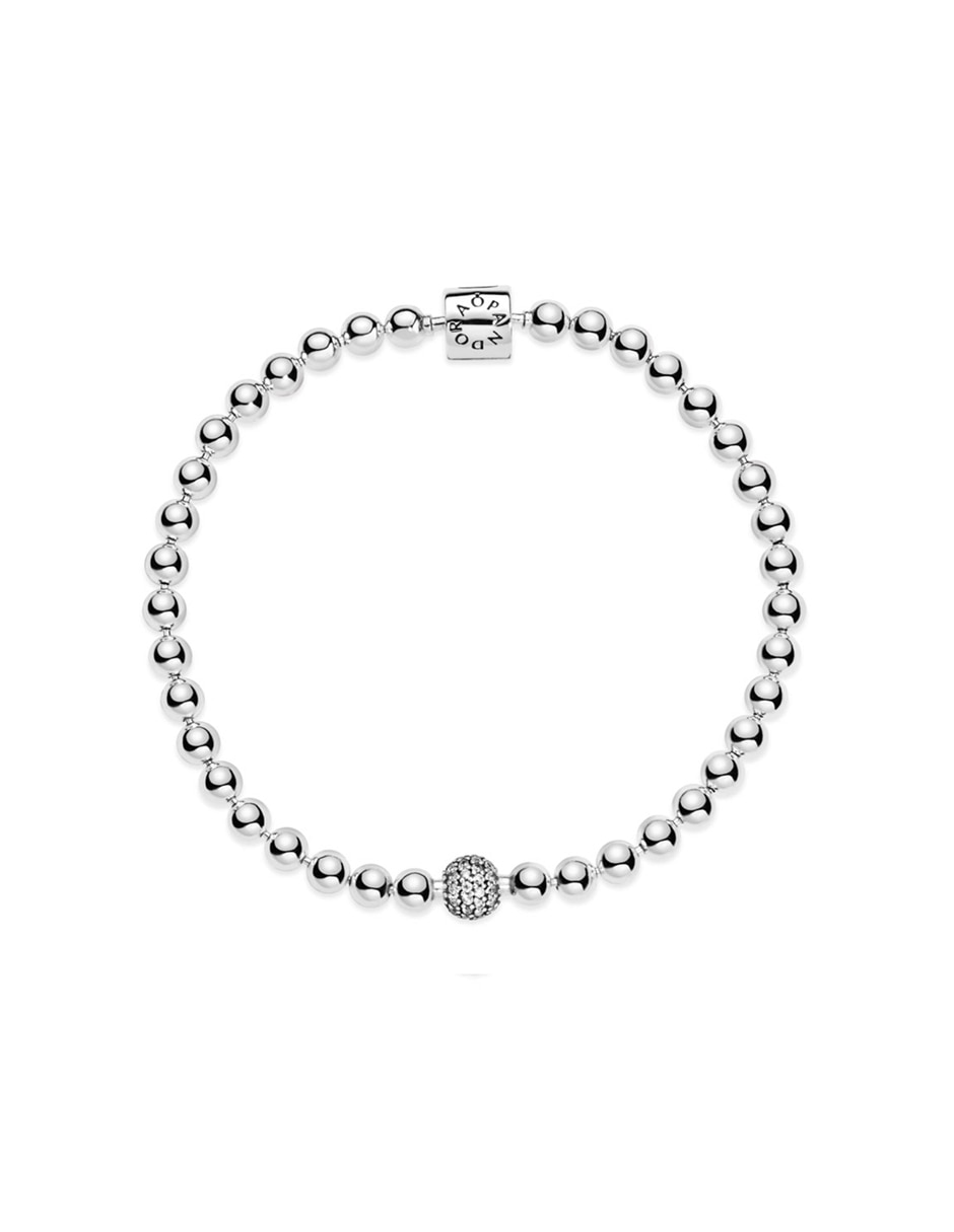 Pulsera de plata acabado pavé 2