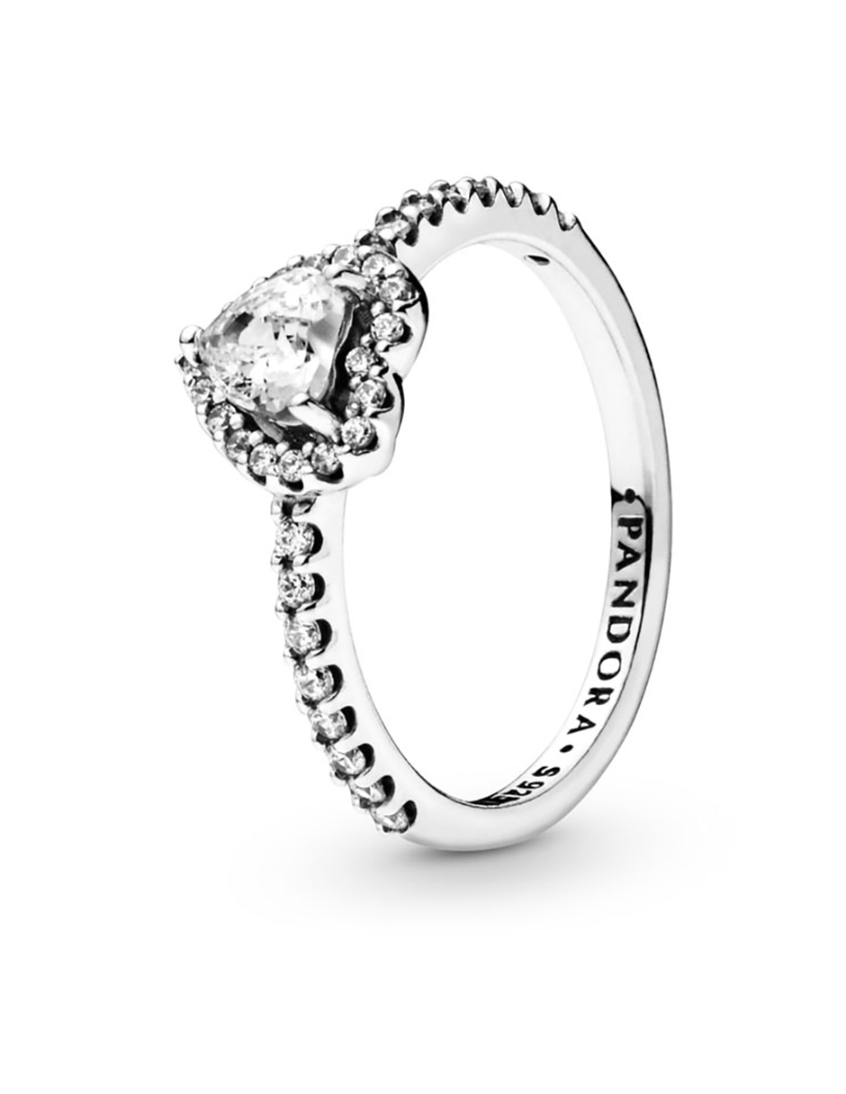 Anillo multi gemas de corazón P 925 de plata diamante pavé