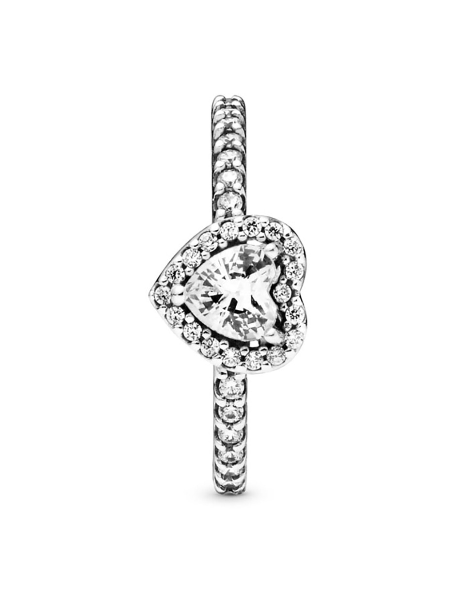 Anillo multi gemas de corazón P 925 de plata diamante pavé 5