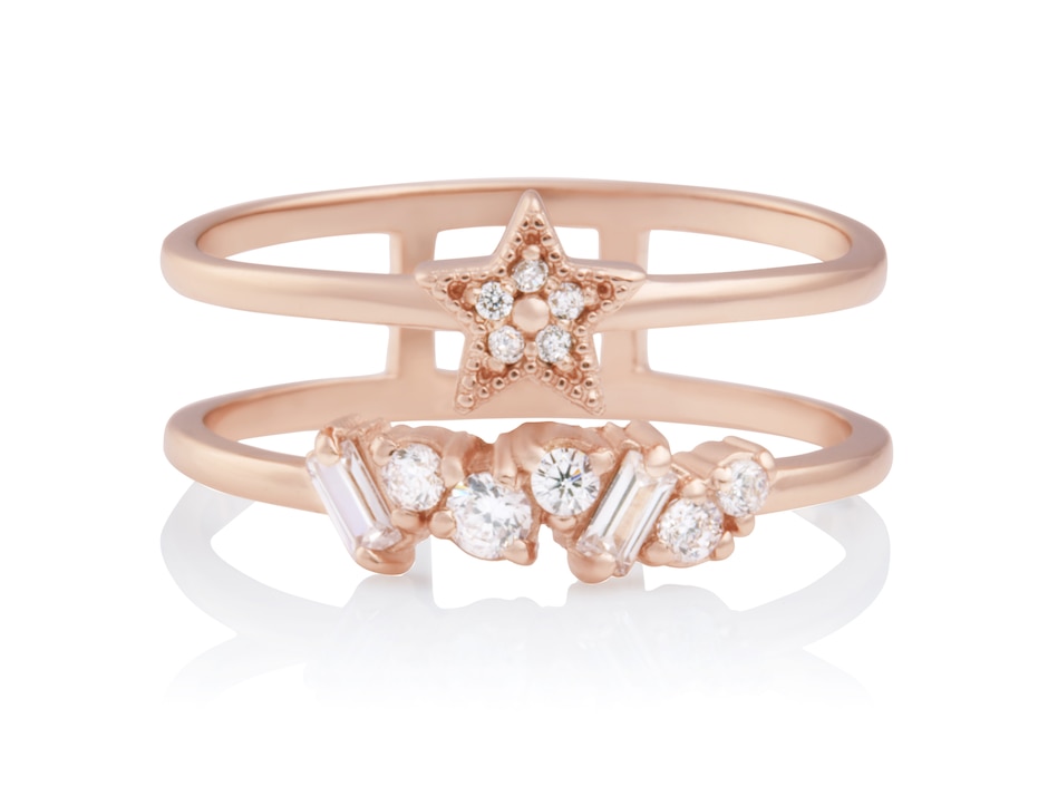 Anillo de estrella baño de oro rosa Anillo de estrella baño de oro rosa