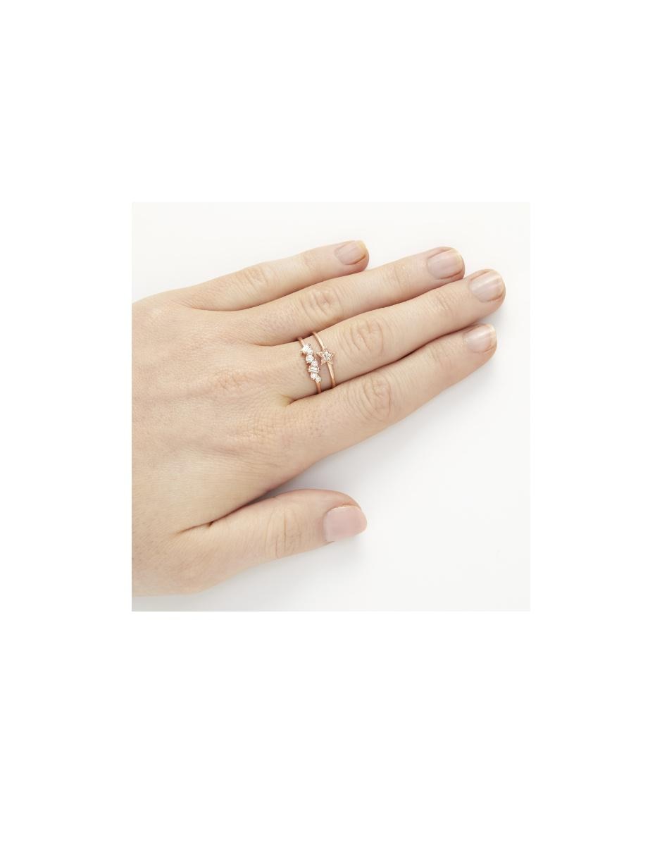 Anillo de estrella baño de oro rosa 2