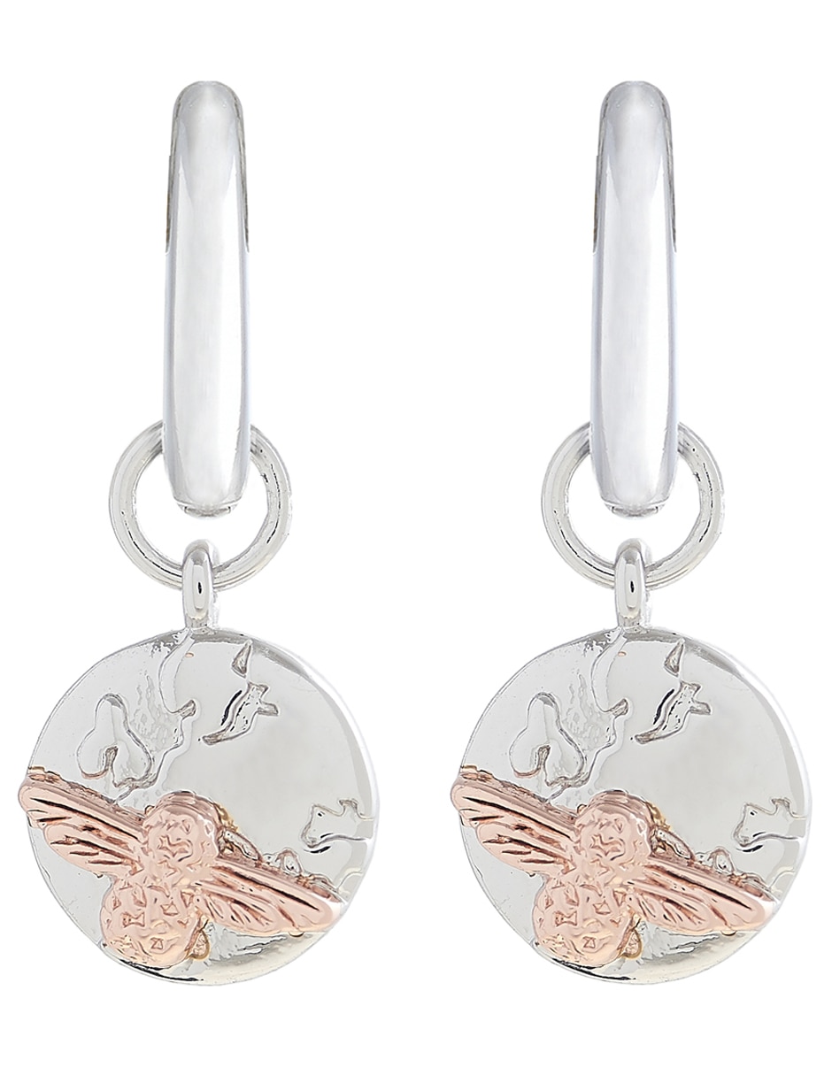 Aretes de abeja de plata cristal