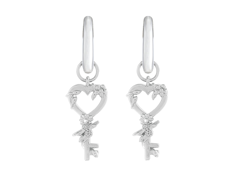 Aretes de plata con acabado plateado cristal Aretes de plata con acabado plateado cristal
