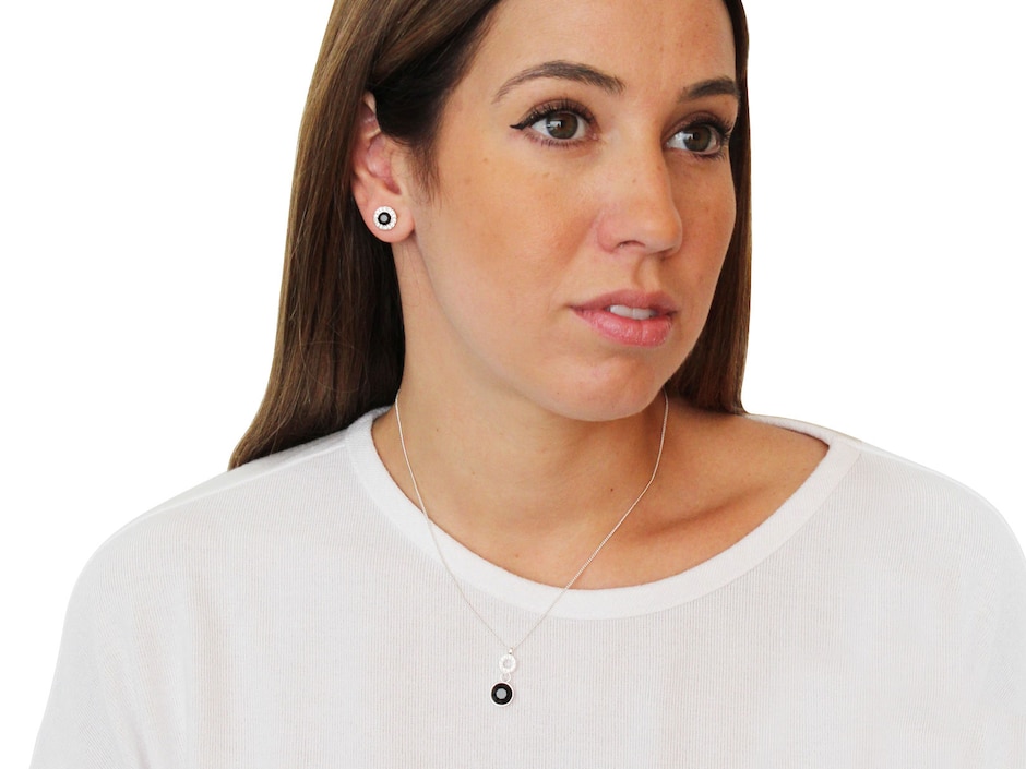 Aretes y collar cristal