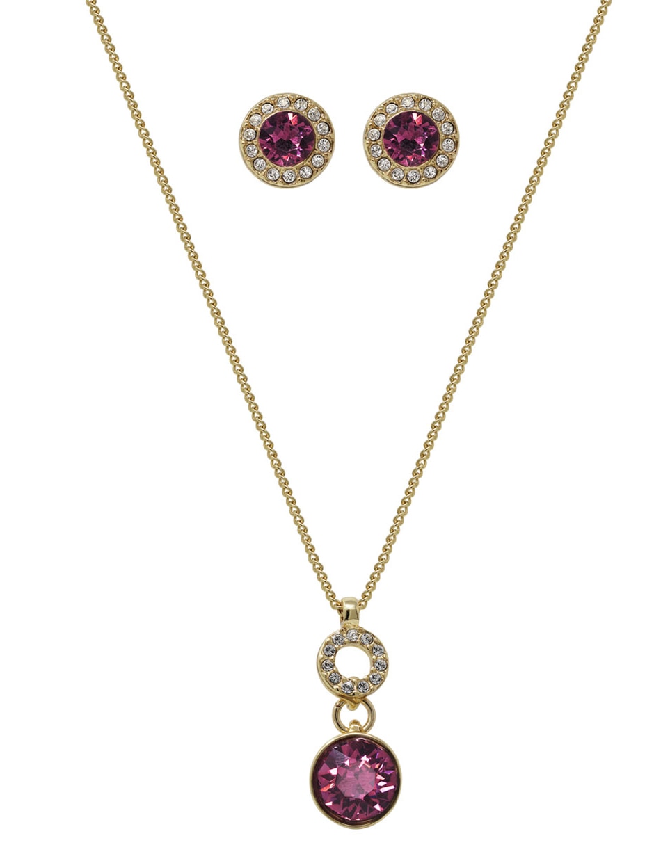 Aretes y collar Nine West cristal