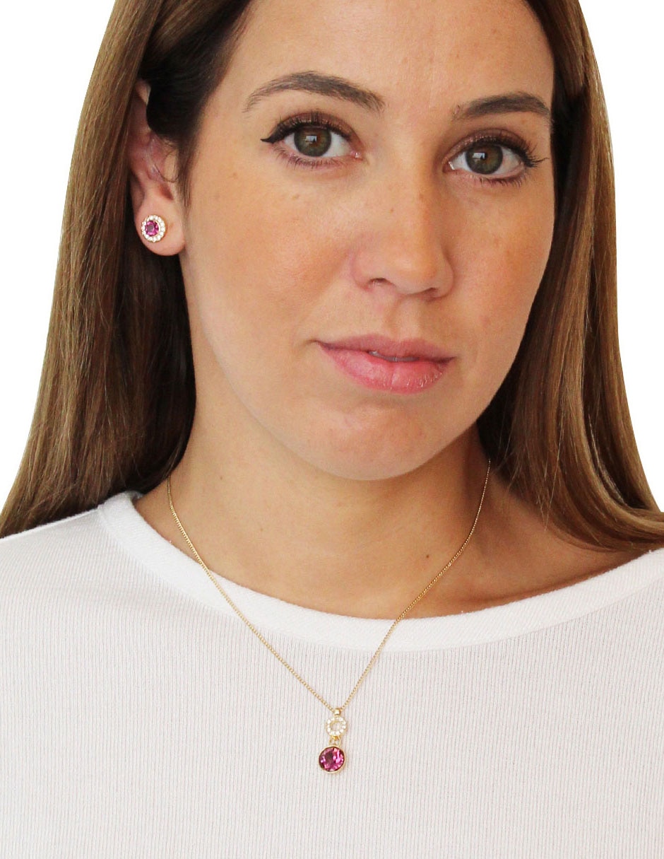 Aretes y collar Nine West cristal