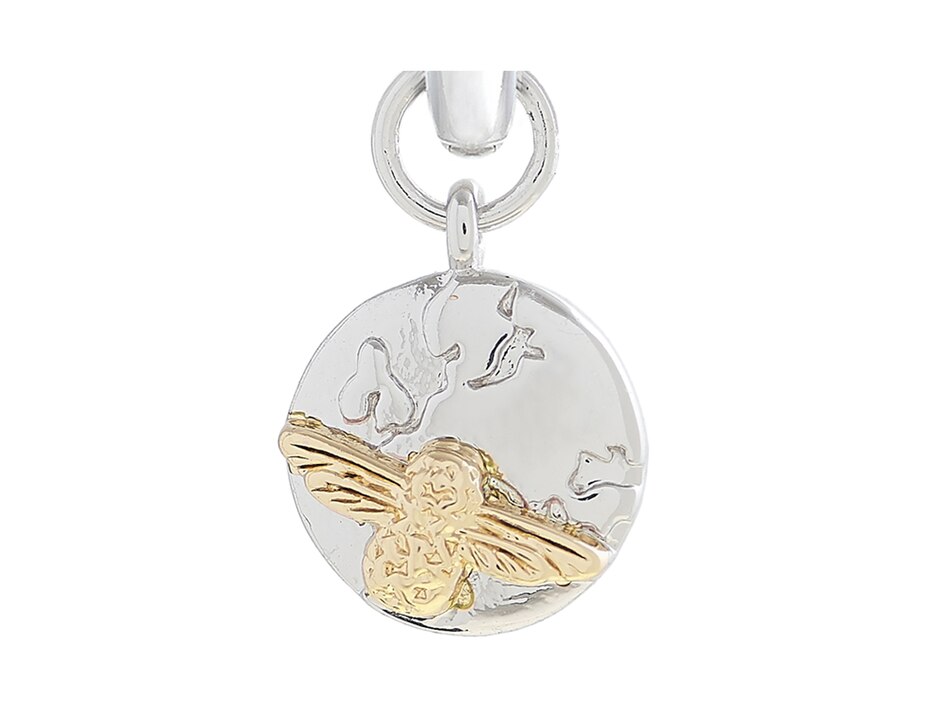 Aretes de abeja de plata con acabado plateado cristal 2