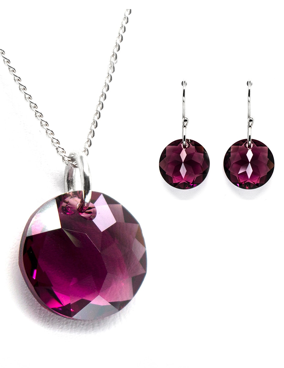 Aretes y collar p 925 cristal 1