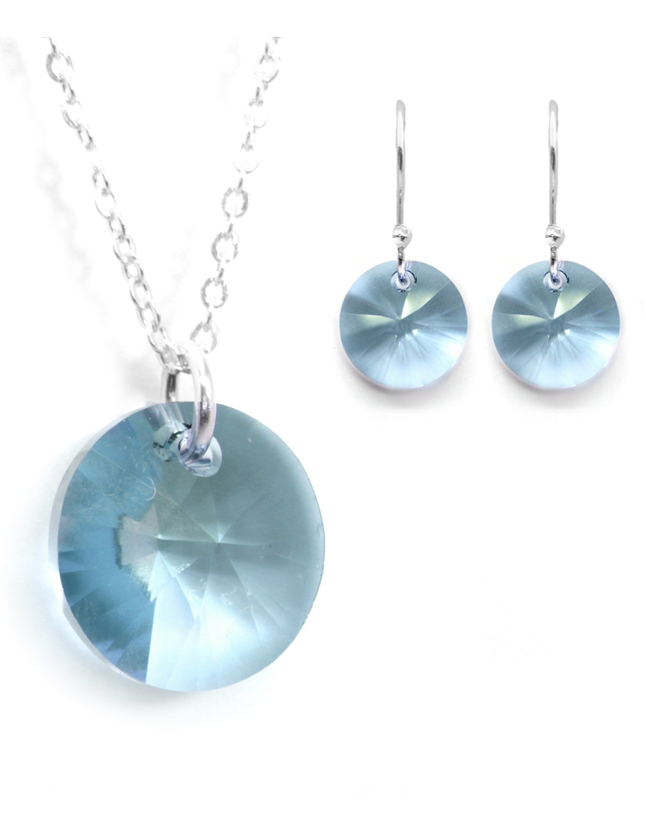 Aretes y collar p 925 cristal Aretes y collar p 925 cristal