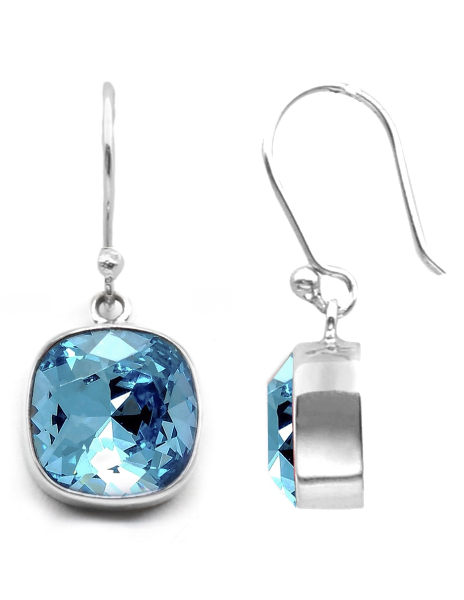 Aretes de plata con acabado pavé cristal 2