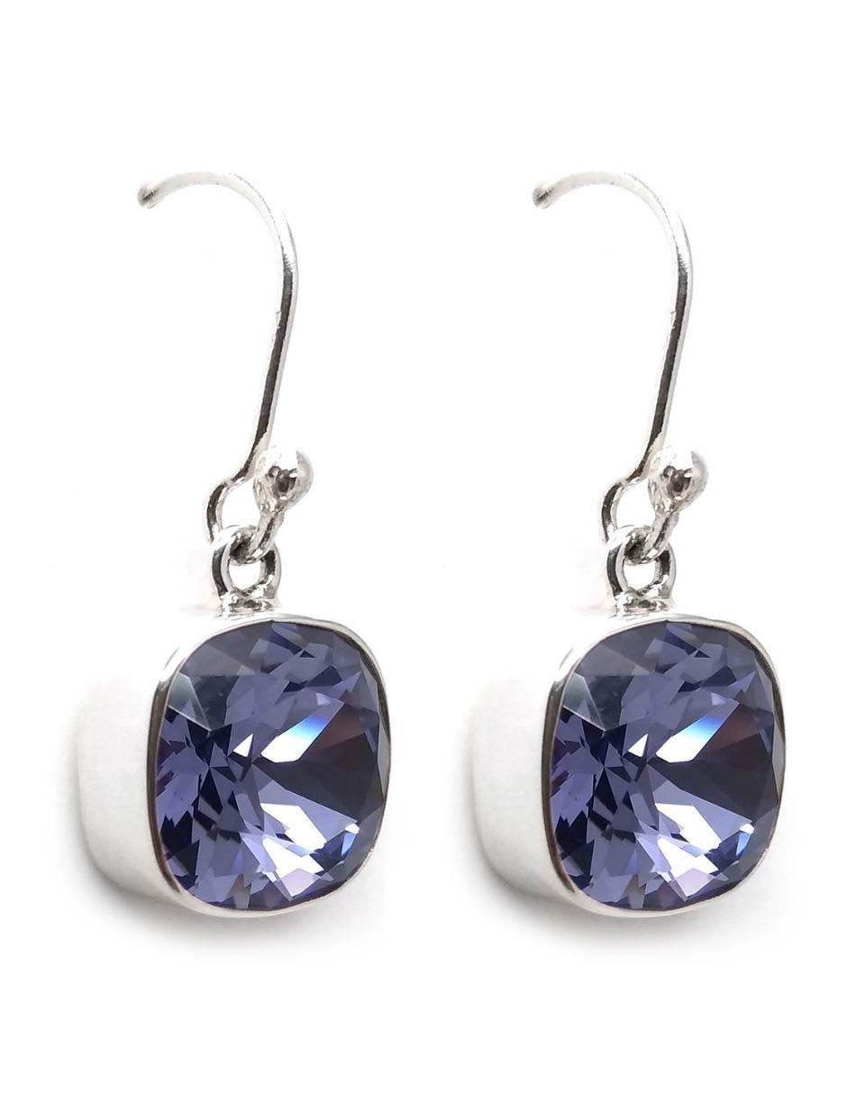 Aretes de plata con acabado brillante cristal Aretes de plata con acabado brillante cristal