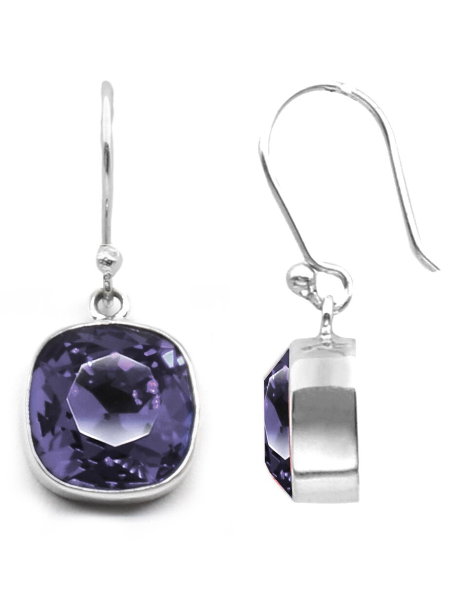 Aretes de plata con acabado brillante cristal 4