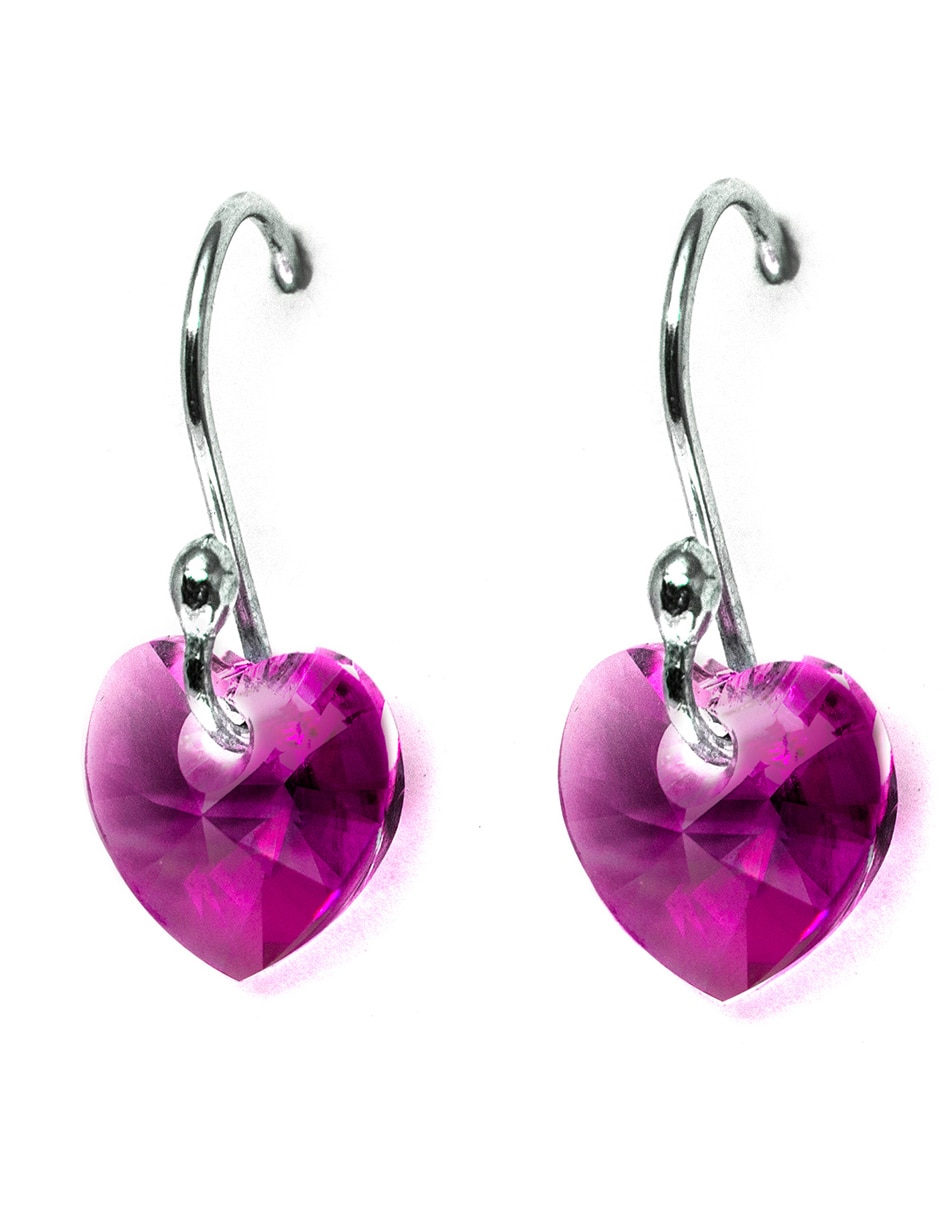 Aretes de plata con acabado pavé cristal 2