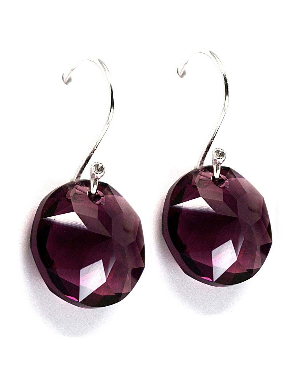 Aretes de plata con acabado brillante cristal Aretes de plata con acabado brillante cristal