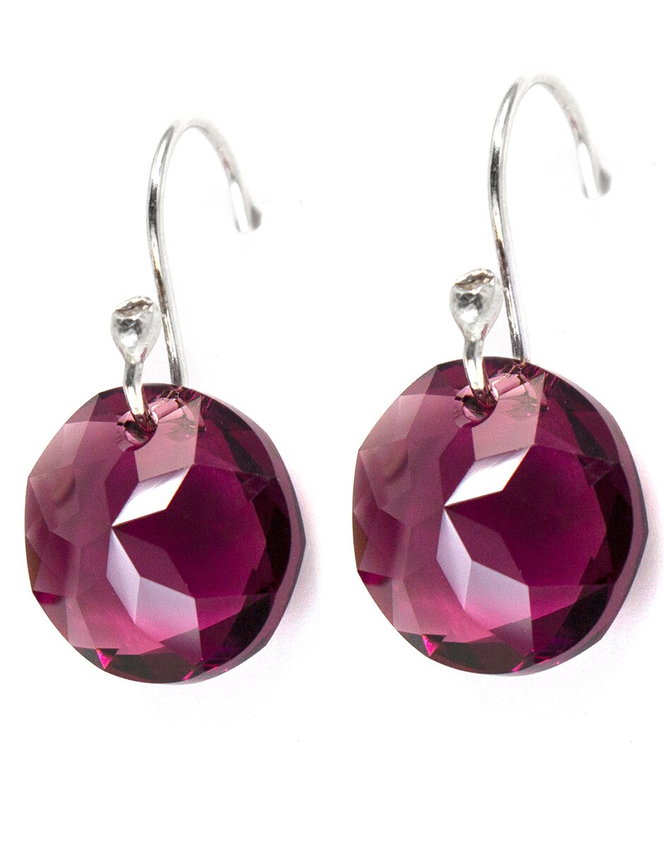Aretes de plata con acabado brillante cristal 2