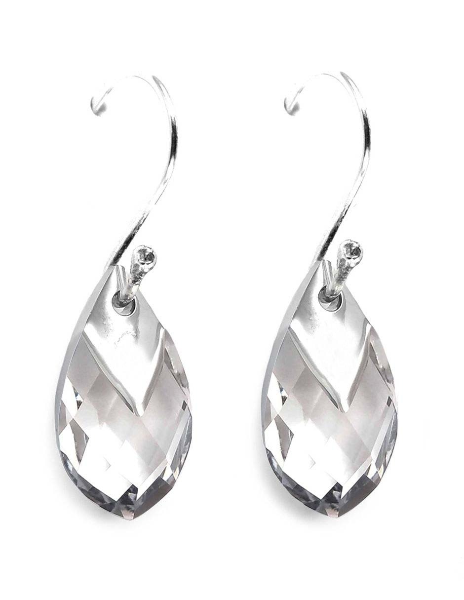 Aretes de plata P 925 con acabado pavé cristal Aretes de plata P 925 con acabado pavé cristal