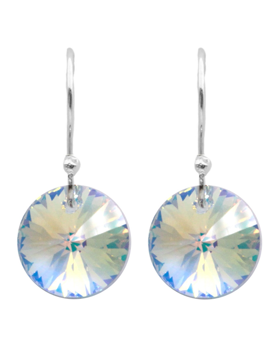 Aretes de plata con acabado brillante cristal Aretes de plata con acabado brillante cristal